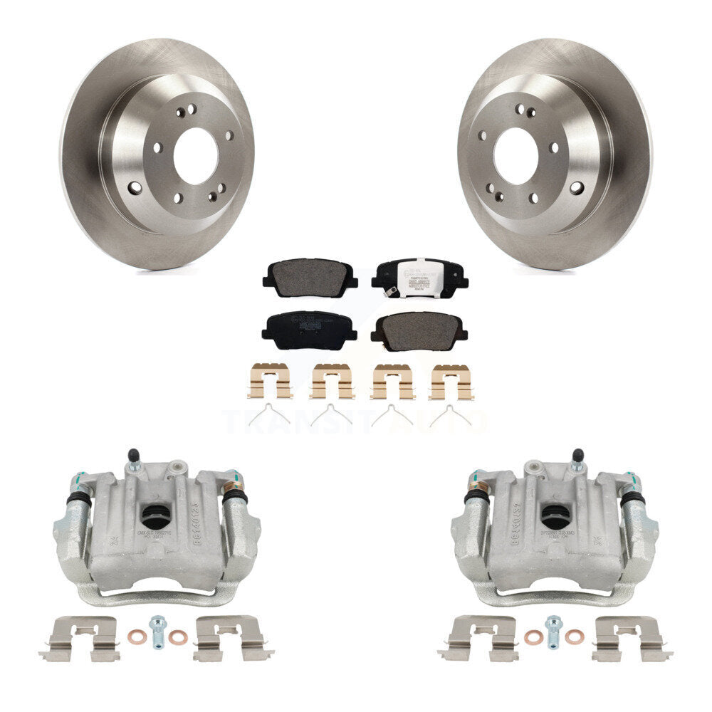 Rear Brake Caliper Rotor Ceramic Pad Kit For 14-15 Kia Sorento With Red Painted Calipers KC8-100223T