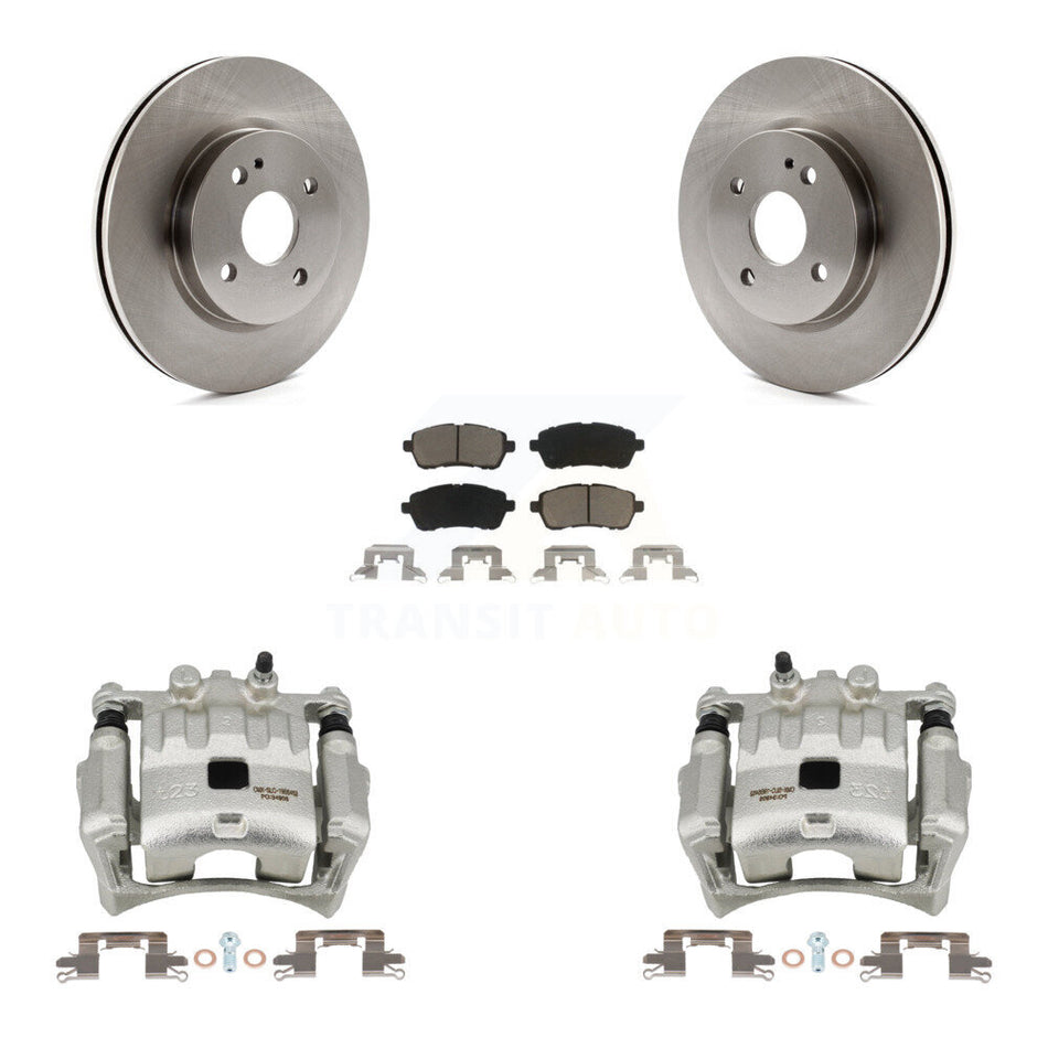 Front Disc Brake Caliper Rotors And Ceramic Pads Kit For 2011-2014 Mazda 2 KC8-100225C