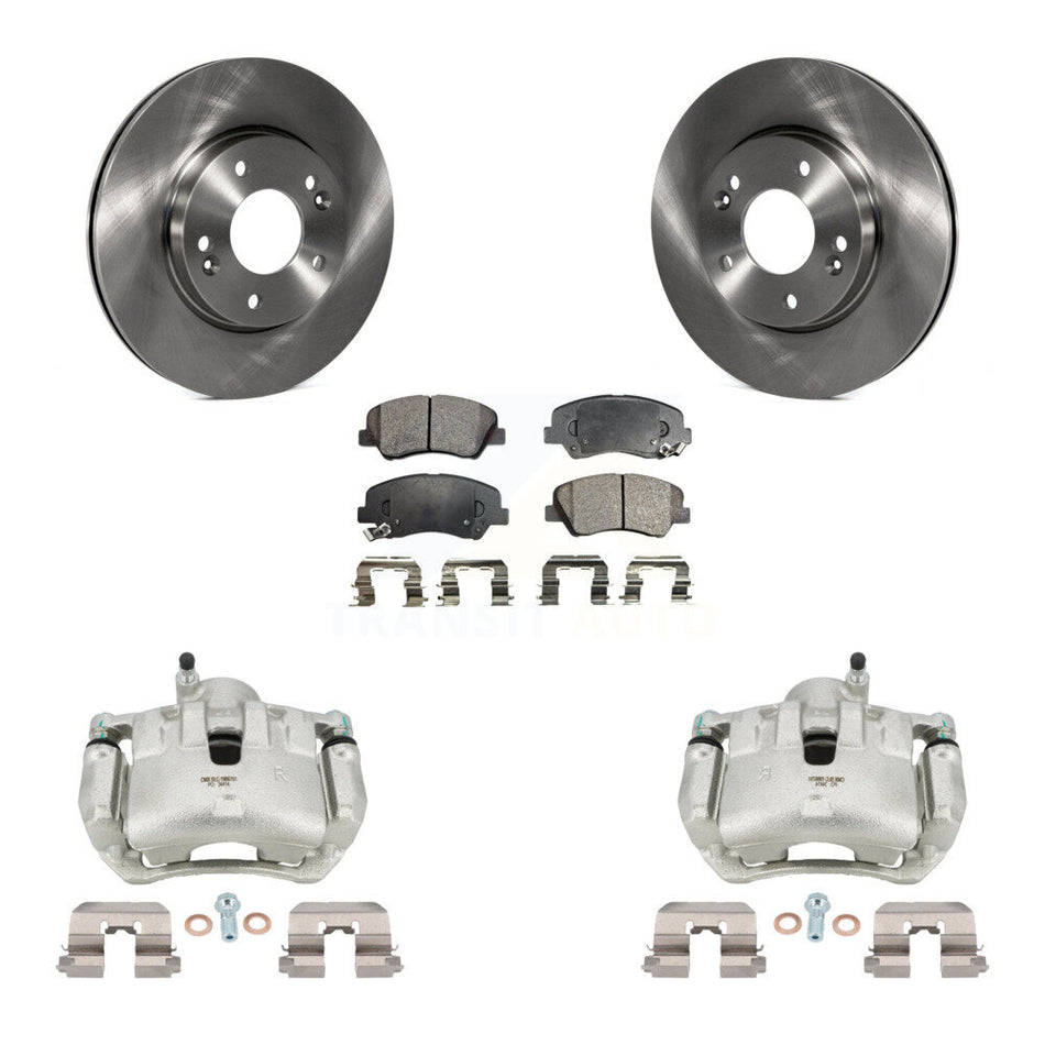 Front Disc Brake Caliper Rotors And Semi-Metallic Pads Kit For 2012 Hyundai Veloster KC8-100227P