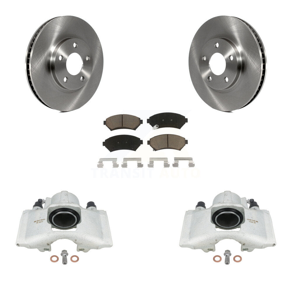 Front Disc Brake Caliper Rotors And Ceramic Pads Kit For 1997-1999 Cadillac DeVille rear brakes With Heavy Duty Brakes KC8-100228C by Transit Auto