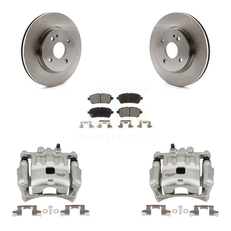 Front Disc Brake Caliper Rotors And Semi-Metallic Pads Kit For 2011-2014 Mazda 2 KC8-100229P