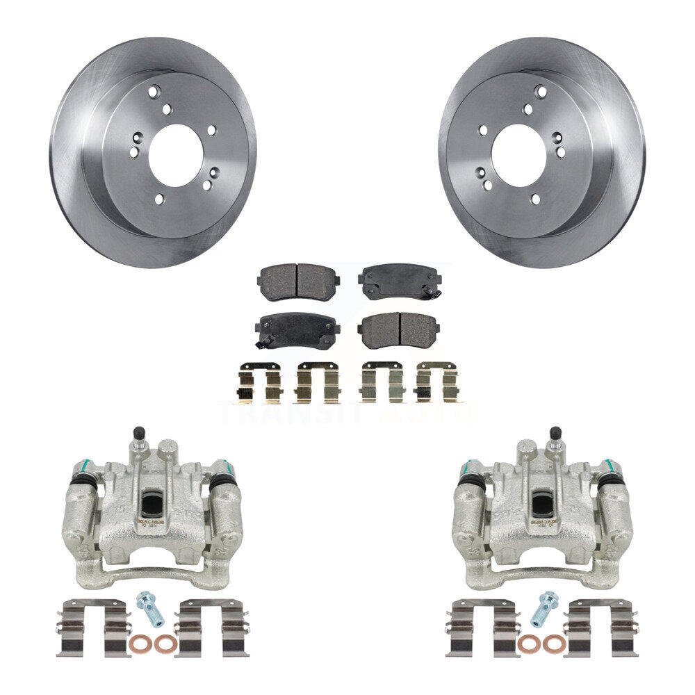 Rear Disc Brake Caliper Rotors And Ceramic Pads Kit For Hyundai Tucson Kia Sportage AWD KC8-100229T by Transit Auto