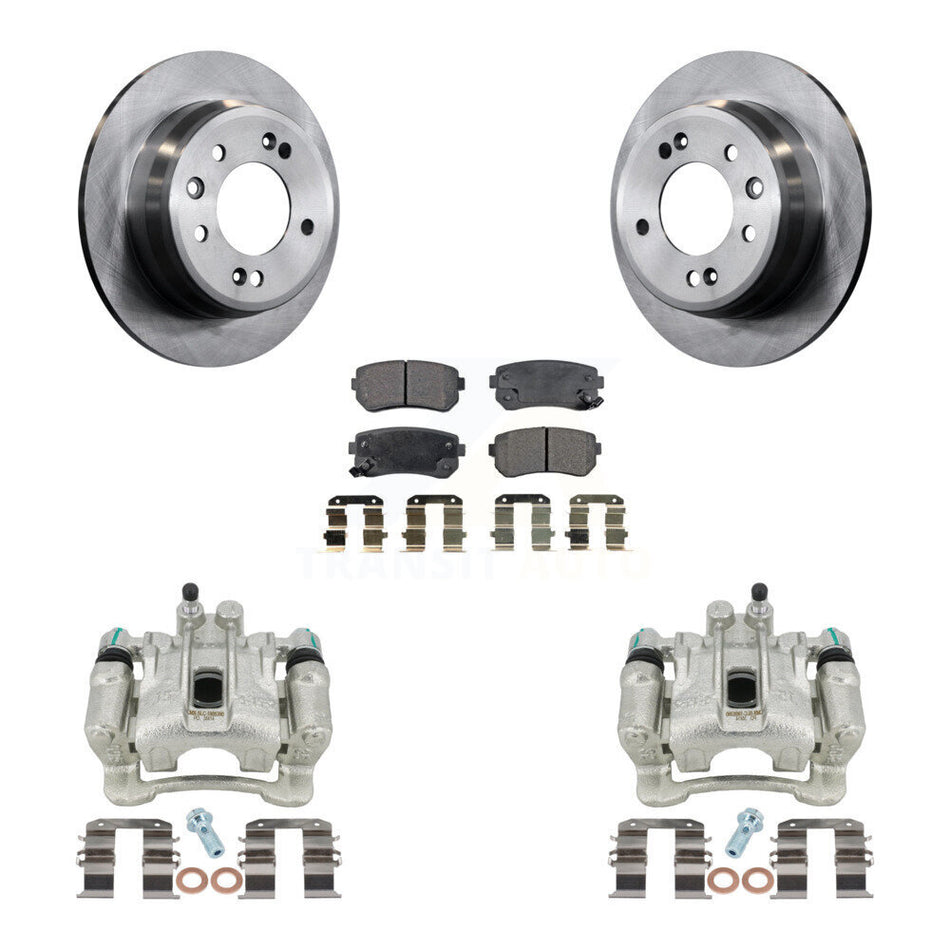 Rear Disc Brake Caliper Rotors And Ceramic Pads Kit For Hyundai Tucson Kia Sportage FWD KC8-100230T by Transit Auto