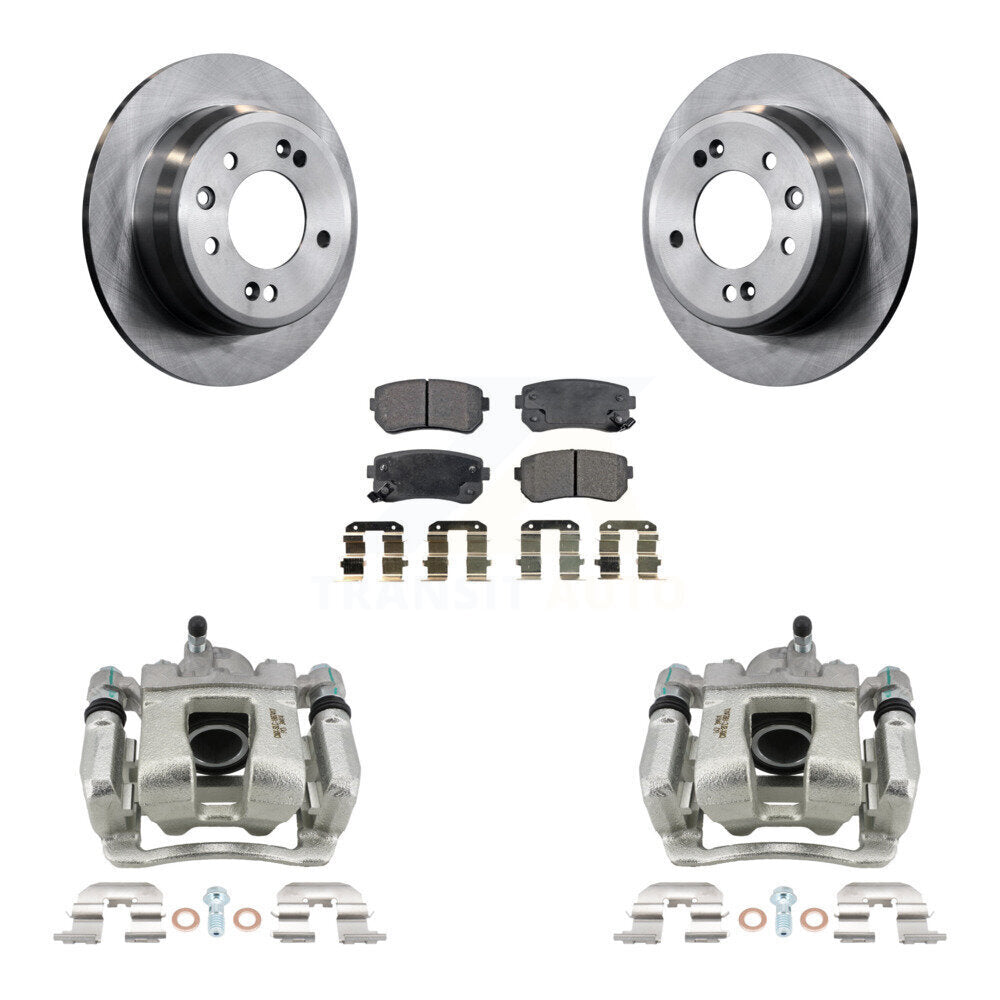 Rear Disc Brake Caliper Rotors & Ceramic Pad Kit For 2016 Kia Sportage FWD From 12 10 15 KC8-100232T