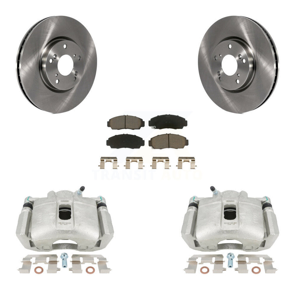 Front Disc Brake Caliper Rotors And Ceramic Pads Kit For 2004-2005 Acura TL Automatic transmission KC8-100233C