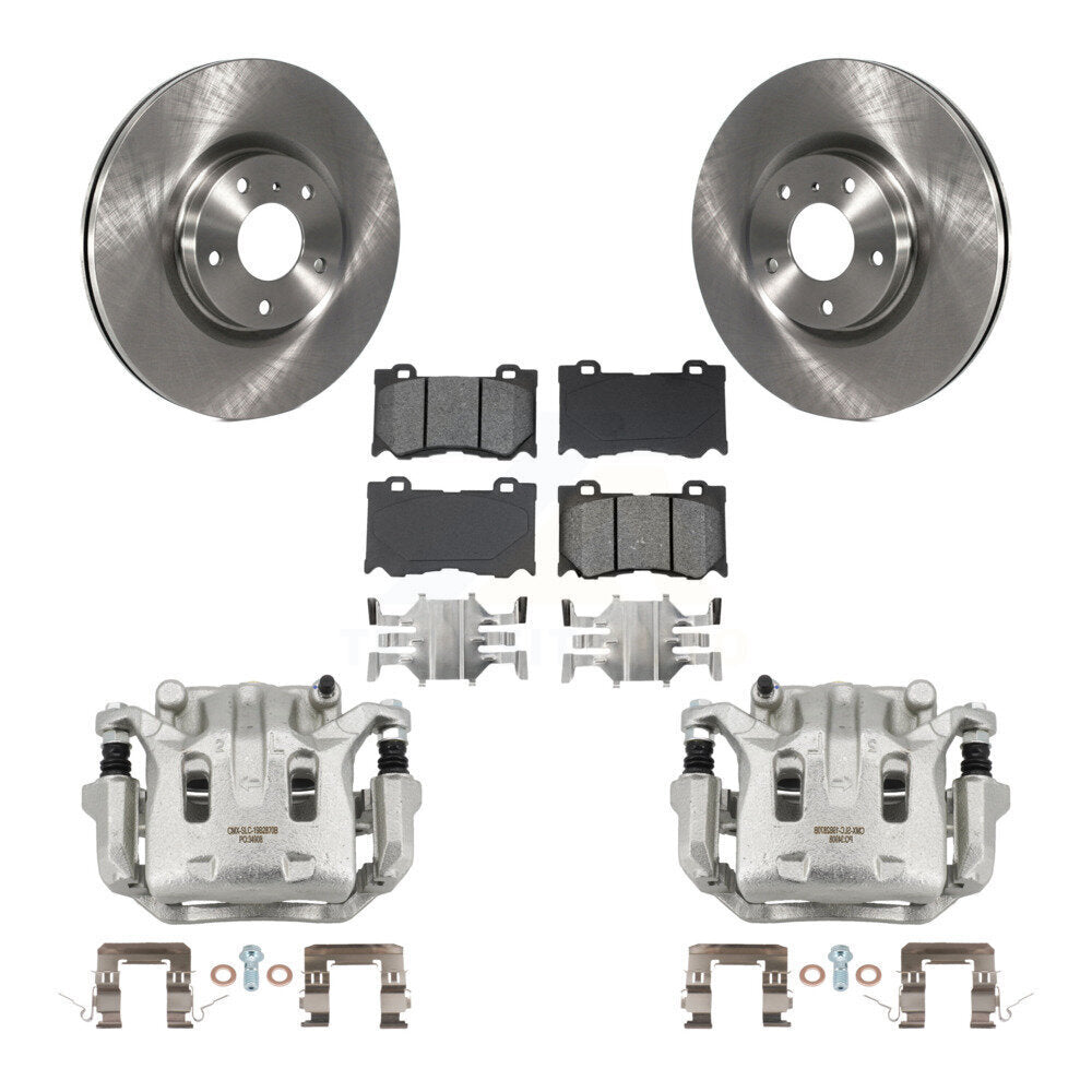 Front Brake Caliper Rotors Semi-Metallic Pad Kit For INFINITI G37 AWD With Brembo Brakes KC8-100233S