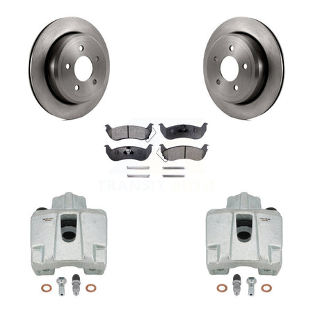 Rear Disc Brake Caliper Rotors And Ceramic Pads Kit For Ford Crown Victoria Mercury Grand Marquis Marauder KC8-100233T by Transit Auto