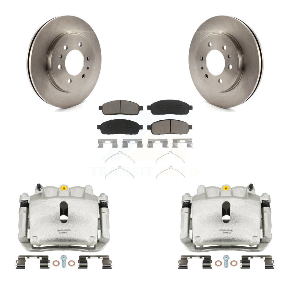 Front Disc Brake Caliper Rotor And Ceramic Pad Kit For 2009 Ford F-150 With 6 Lug Wheels KC8-100234C