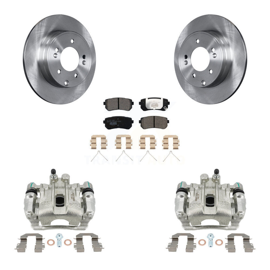 Rear Disc Brake Caliper Rotors And Ceramic Pads Kit For Hyundai Sonata Kia Optima KC8-100235T