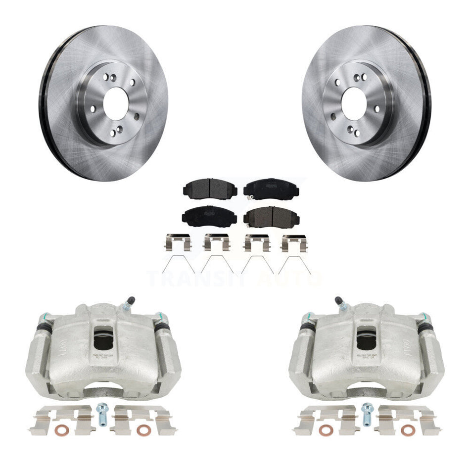 Front Disc Brake Caliper Rotors And Semi-Metallic Pads Kit For Honda Accord Acura TSX KC8-100236P