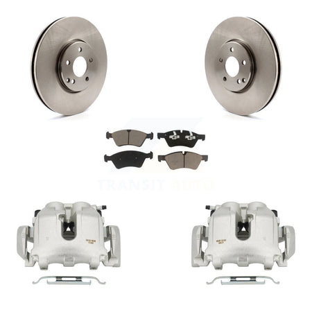 Front Disc Brake Caliper Rotors And Ceramic Pad Kit For 2007-2009 Mercedes-Benz E550 AWD KC8-100237C