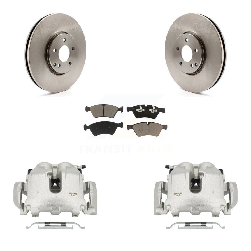 Front Disc Brake Caliper Rotors And Ceramic Pad Kit For 2007-2009 Mercedes-Benz E550 AWD KC8-100237C