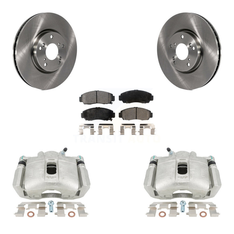 Front Disc Brake Caliper Rotors And Semi-Metallic Pads Kit For 2004-2005 Acura TL Automatic transmission KC8-100237P