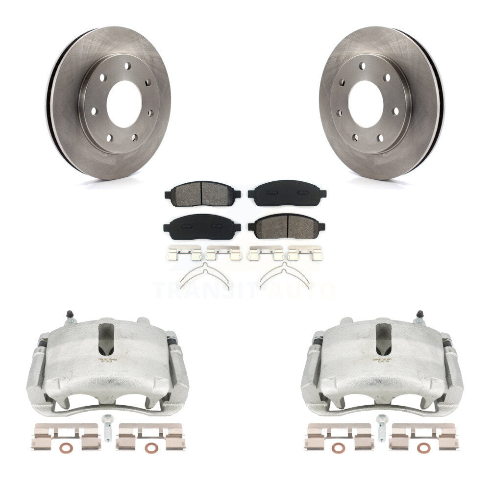 Front Disc Brake Caliper Rotors And Semi-Metallic Pads Kit For 2004 Ford F-150 4WD With 7 Lug Wheels 11th Digit Of Vin Is C KC8-100238S by Transit Auto