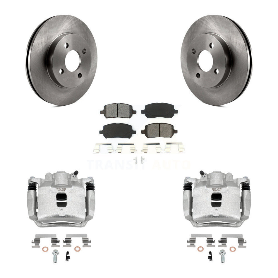 Front Brake Caliper Rotors Semi-Metallic Pad Kit For Saturn Ion Chevrolet Cobalt Pontiac KC8-100239S