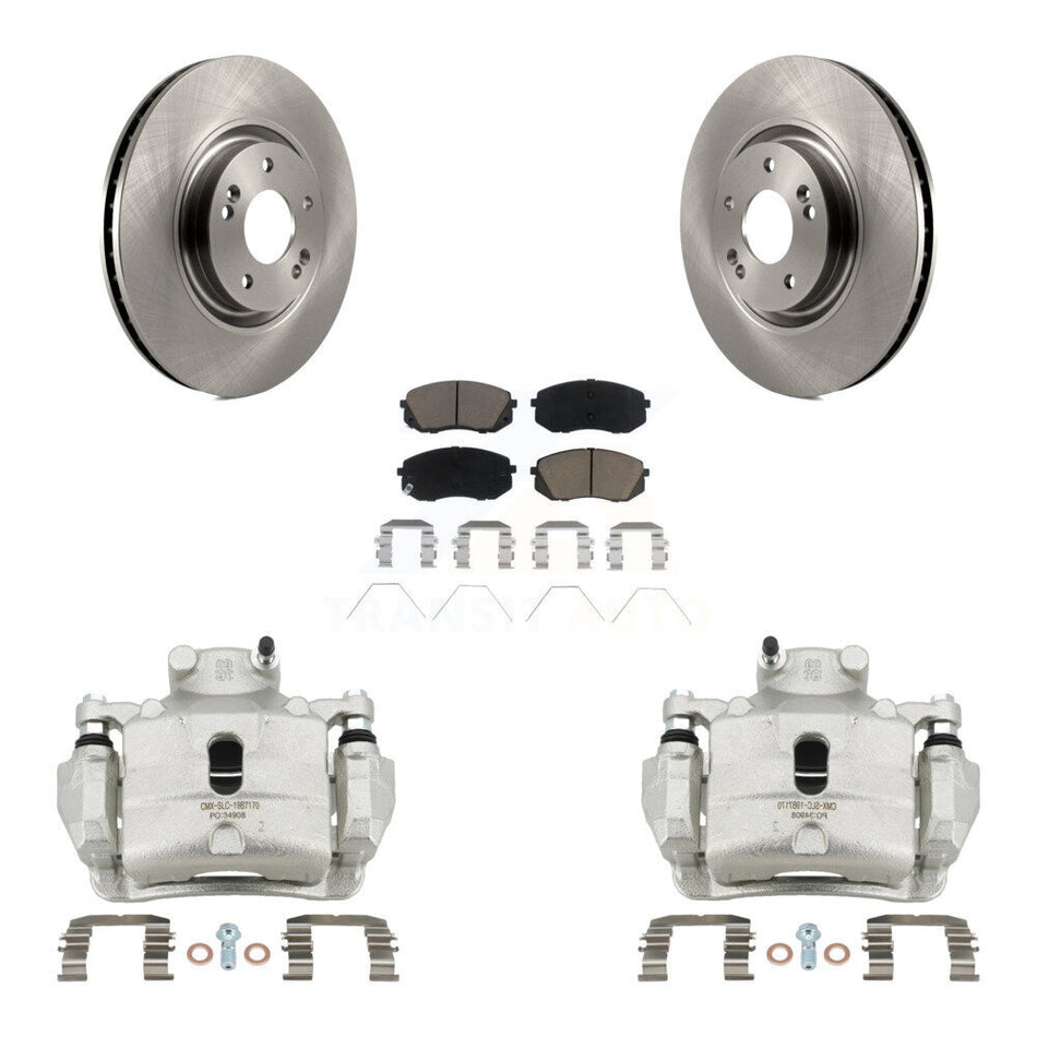 Front Disc Brake Caliper Rotors And Ceramic Pads Kit For Hyundai Sonata Kia Optima KC8-100240C