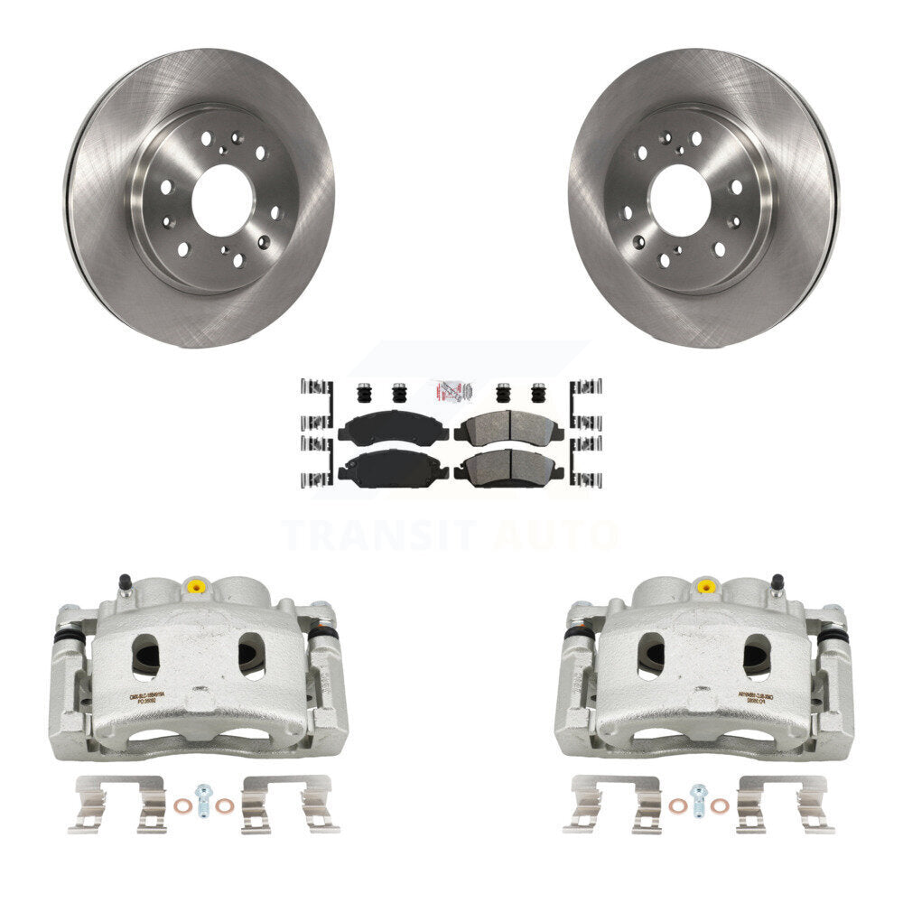 Front Brake Caliper Rotors Semi-Metallic Pad Kit For GMC Sierra 1500 Chevrolet Silverado KC8-100242N