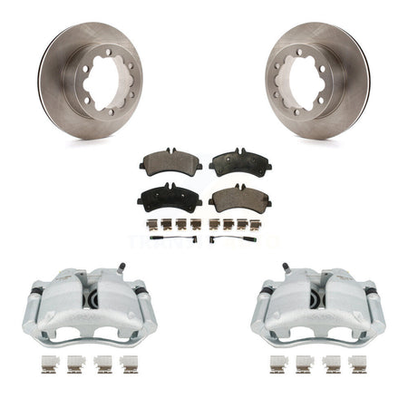 Rear Disc Brake Caliper Rotors And Ceramic Pads Kit For Sprinter 3500 Mercedes-Benz Dodge Freightliner KC8-100242T by Transit Auto