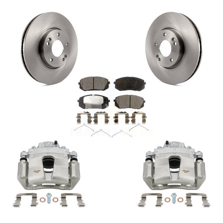 Front Disc Brake Caliper Rotors And Semi-Metallic Pads Kit For Hyundai Sonata KC8-100243P
