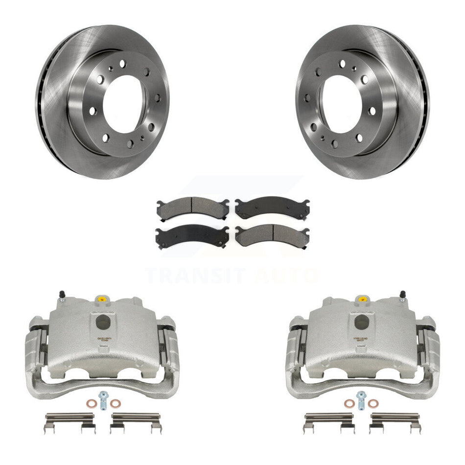 Front Disc Brake Caliper Rotor & Semi-Metallic Pad Kit For Chevrolet Silverado 2500 HD GMC Sierra Express Cadillac DeVille Savana 3500 Hummer H2 Classic 1500 Suburban Yukon XL KC8-100245S