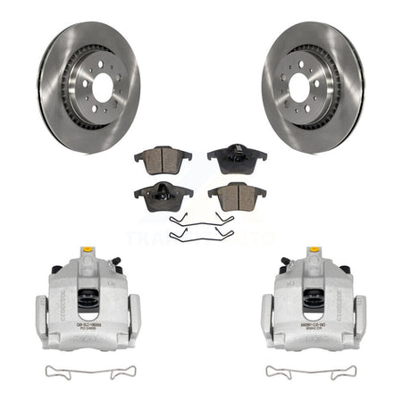 Rear Disc Brake Caliper Rotors And Ceramic Pads Kit For 2003-2014 Volvo XC90 KC8-100245T