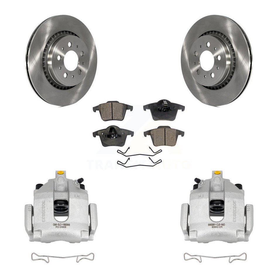 Rear Disc Brake Caliper Rotors And Ceramic Pads Kit For 2003-2014 Volvo XC90 KC8-100245T