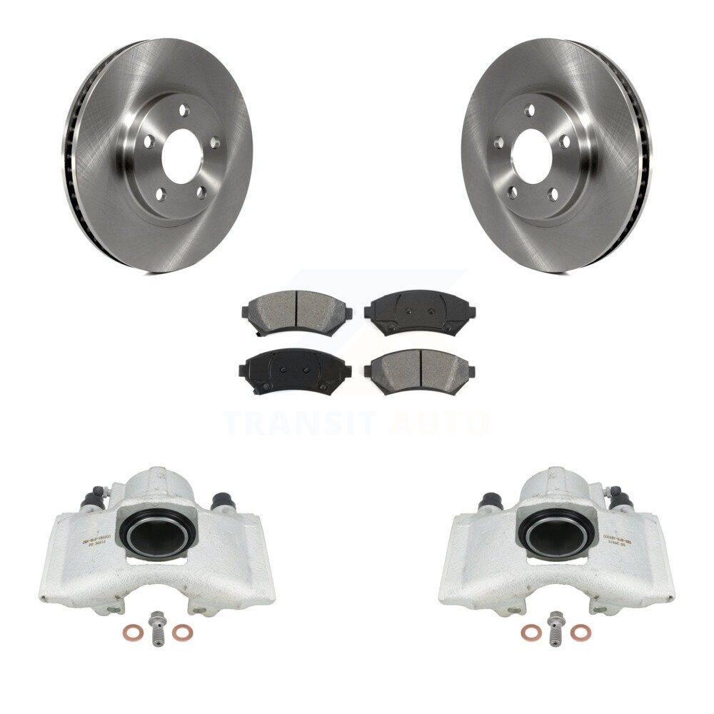 Front Disc Brake Caliper Rotors And Semi-Metallic Pads Kit For 1997-1999 Cadillac DeVille rear brakes With Heavy Duty Brakes KC8-100246S by Transit Auto