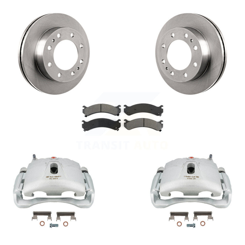 Front Disc Brake Caliper Rotors And Semi-Metallic Pads Kit For Chevrolet Express 3500 GMC Silverado Savana Sierra Classic 4500 KC8-100247S
