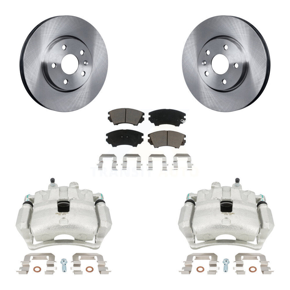 Front Disc Brake Caliper Rotors And Ceramic Pads Kit For 2010-2015 Chevrolet Camaro LT LS with 3.6L KC8-100250C