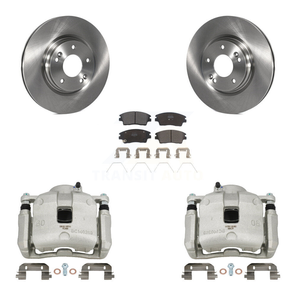 Front Disc Brake Caliper Rotor And Semi-Metallic Pad Kit For Hyundai Tucson Kia Sportage KC8-100250P