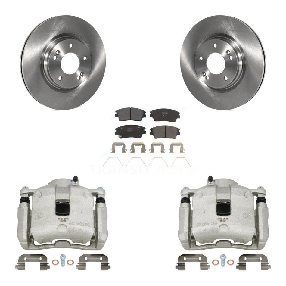 Front Disc Brake Caliper Rotor And Semi-Metallic Pad Kit For Hyundai Tucson Kia Sportage KC8-100250P