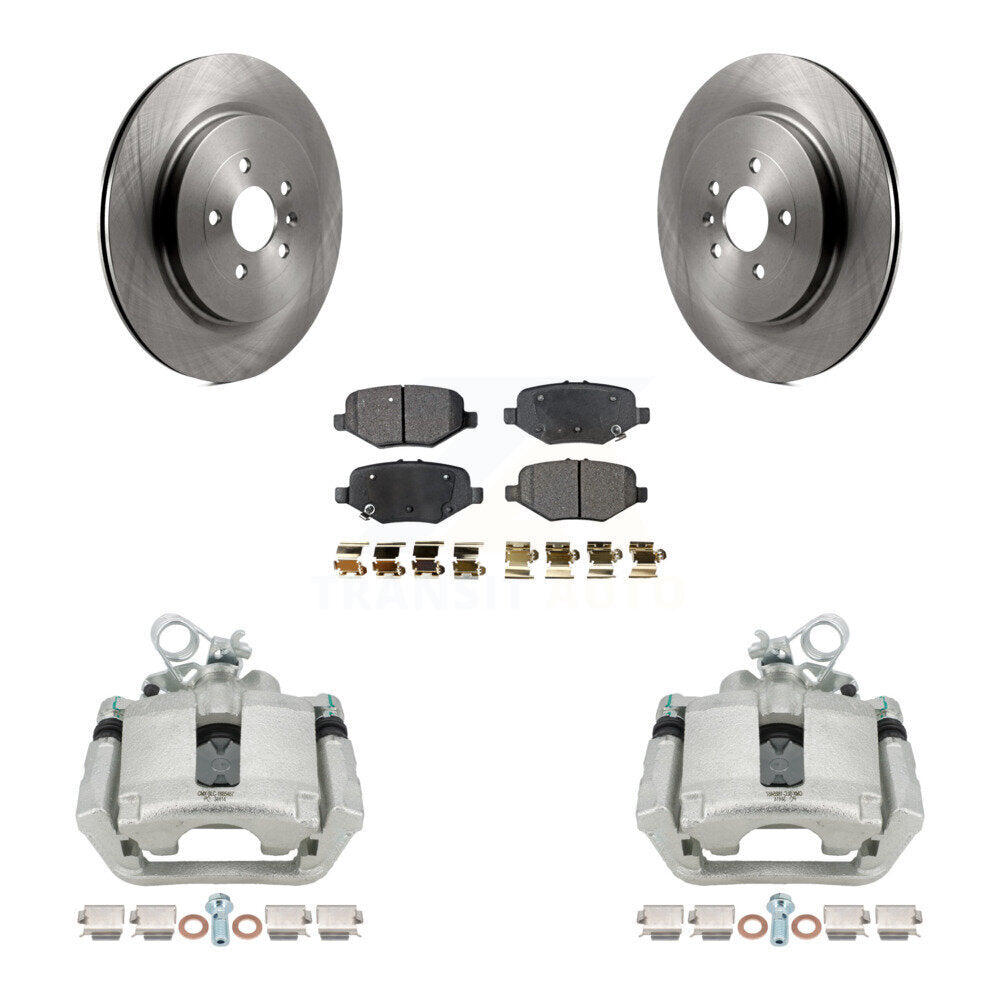 Rear Brake Caliper Rotors Ceramic Pad Kit For Ford Explorer Flex Taurus Police Sedan MKS KC8-100250T