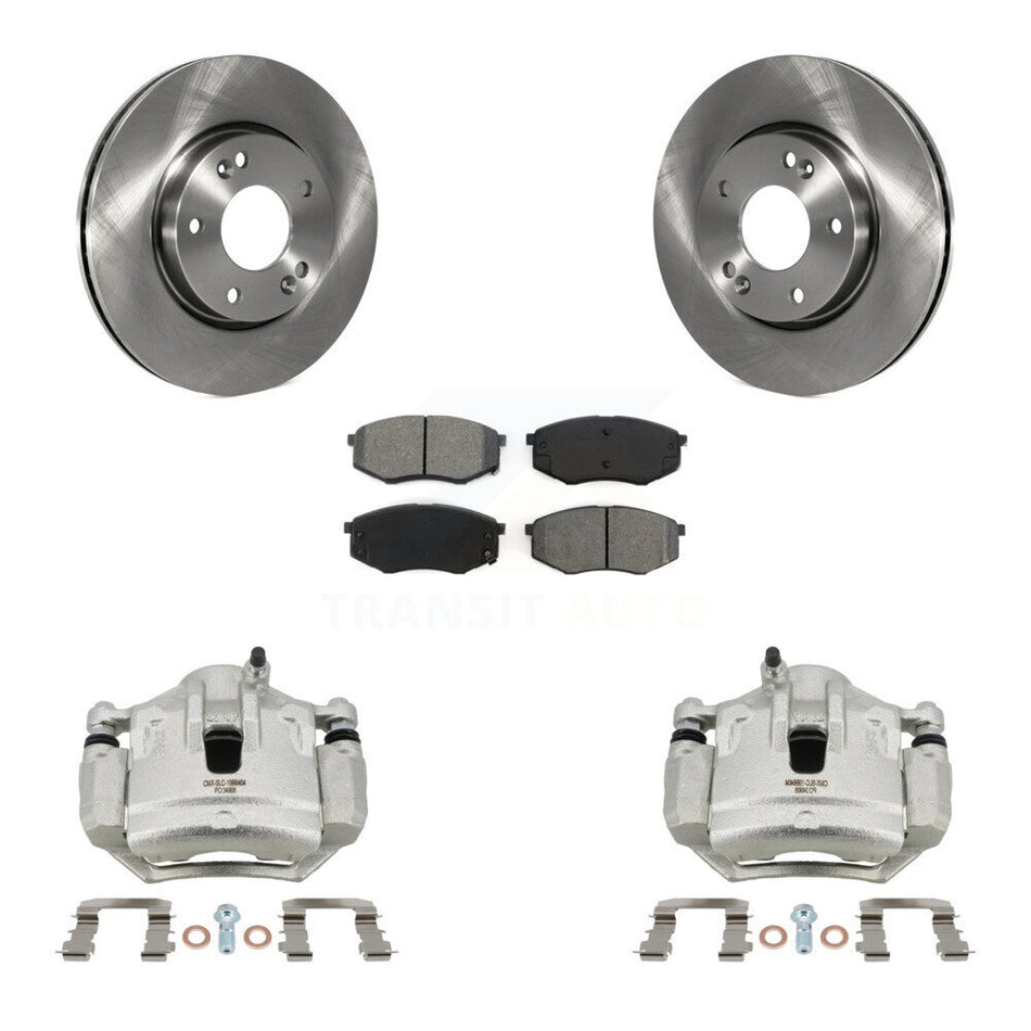 Front Disc Brake Caliper Rotor Semi-Metallic Pad Kit For Hyundai Tucson Kia Sportage FWD KC8-100251S