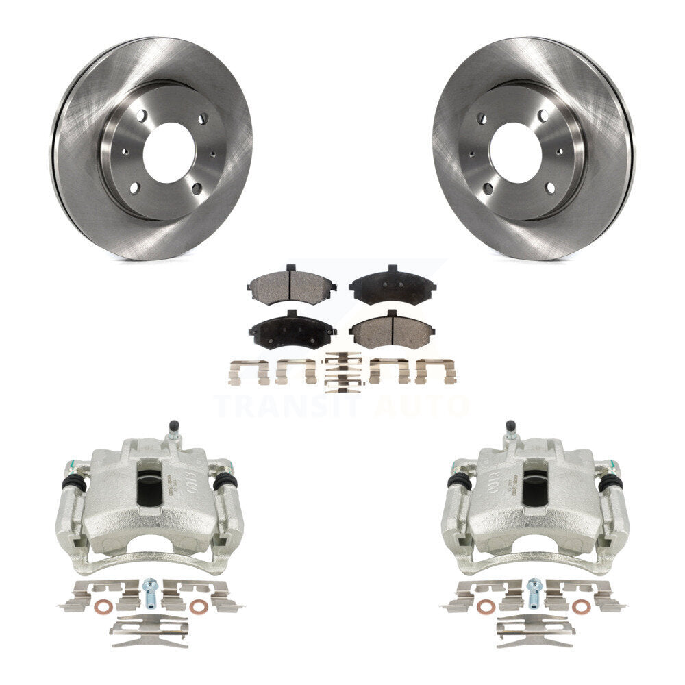 Front Disc Brake Caliper Rotors And Semi-Metallic Pads Kit For Hyundai Elantra KC8-100252P by Transit Auto