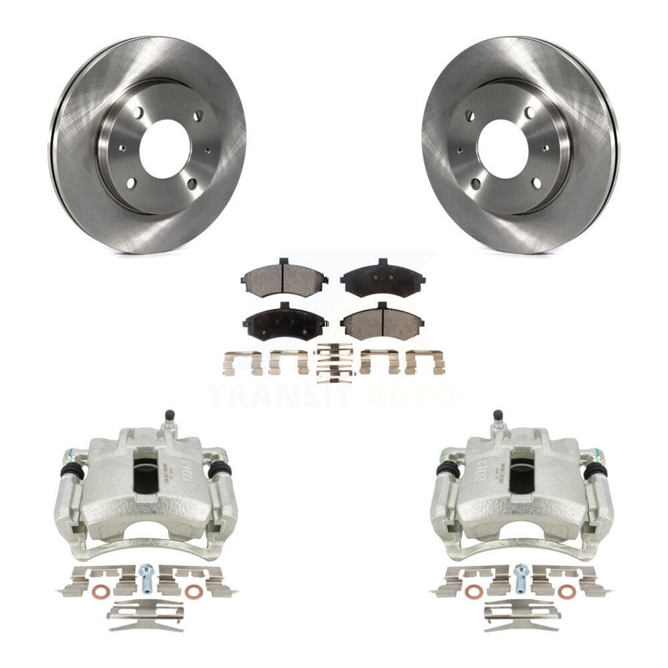 Front Disc Brake Caliper Rotors And Semi-Metallic Pads Kit For Hyundai Elantra KC8-100252P