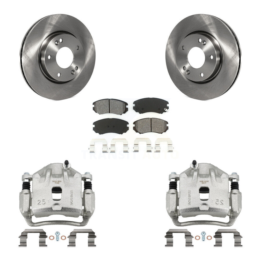 Front Disc Brake Caliper Rotors And Semi-Metallic Pads Kit For 2012-2013 Kia Soul KC8-100252S