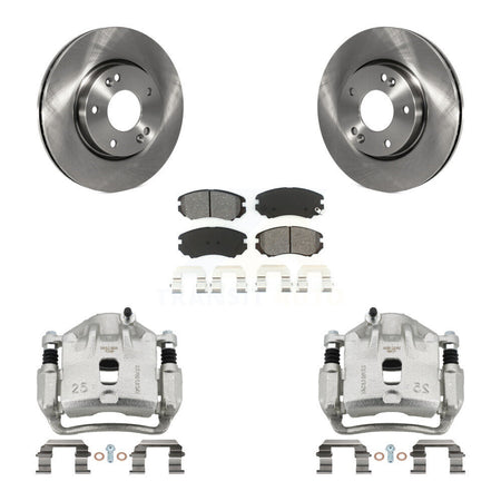 Front Disc Brake Caliper Rotors And Semi-Metallic Pads Kit For 2012-2013 Kia Soul KC8-100252S