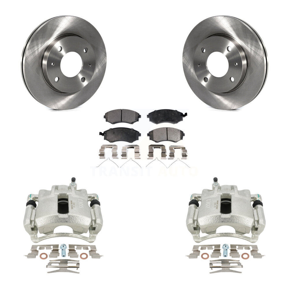 Front Disc Brake Caliper Rotors And Semi-Metallic Pads Kit For 2002 Hyundai Elantra To 10 31 01 KC8-100253P