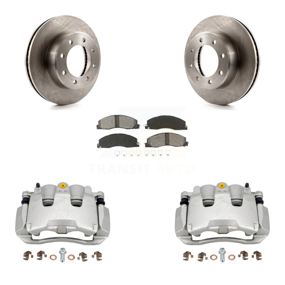 Front Disc Brake Caliper Rotor Semi-Metallic Pad Kit For 2012 Ram 1500 With 8 Lug Wheels KC8-100255S