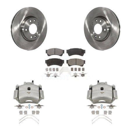 Front Disc Brake Caliper Rotor Semi-Metallic Pad Kit For Ford Fusion Mazda 6 Lincoln MKZ KC8-100256P