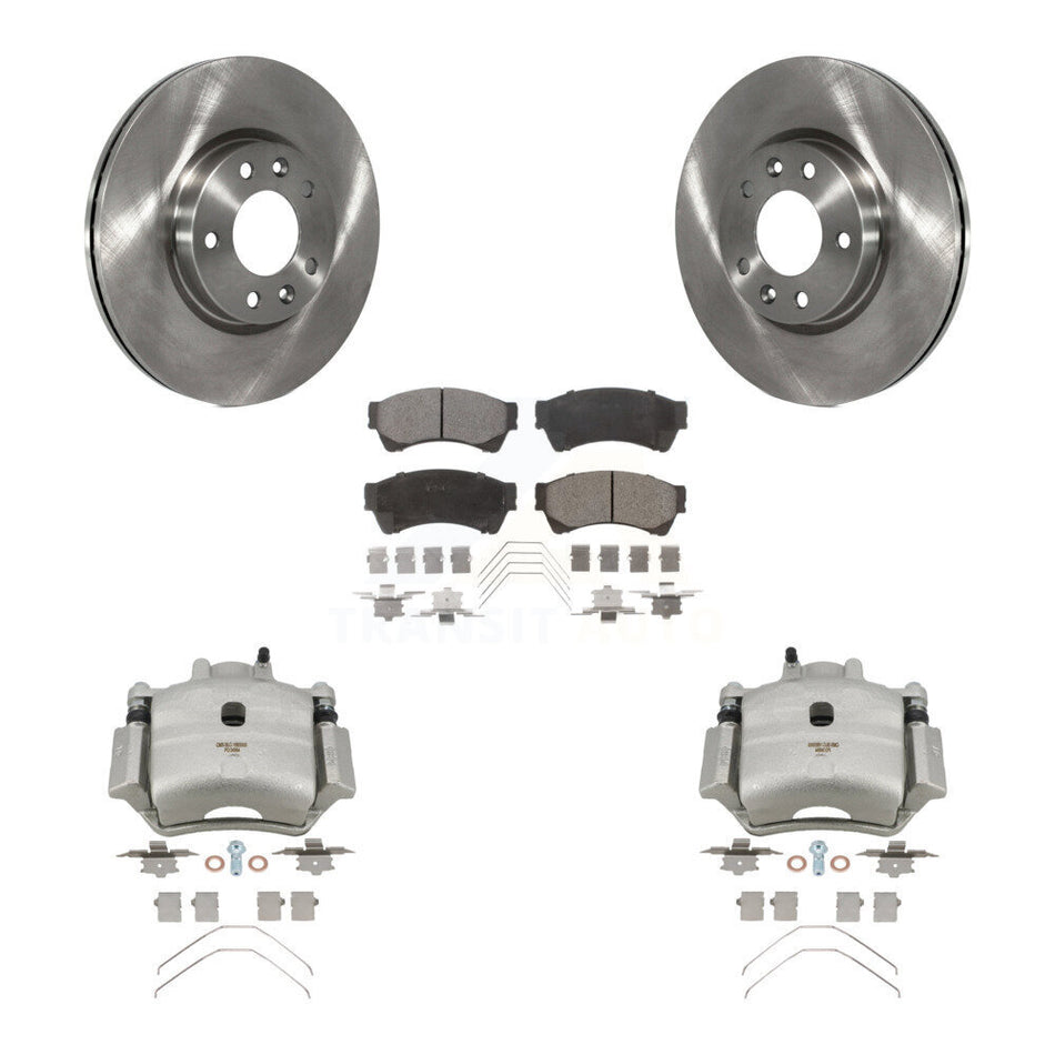 Front Disc Brake Caliper Rotor Semi-Metallic Pad Kit For Ford Fusion Mazda 6 Lincoln MKZ KC8-100256P