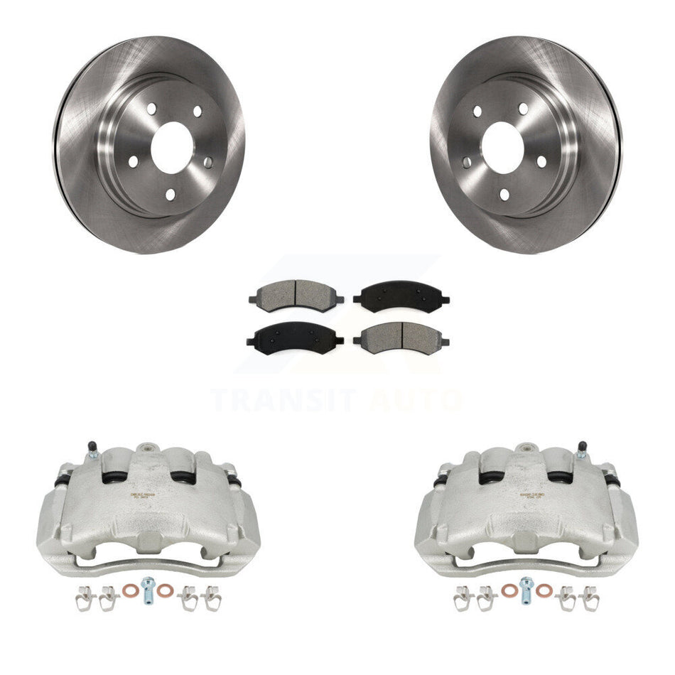 Front Disc Brake Caliper Rotors And Semi-Metallic Pads Kit For Dodge Ram 1500 KC8-100257S by Transit Auto