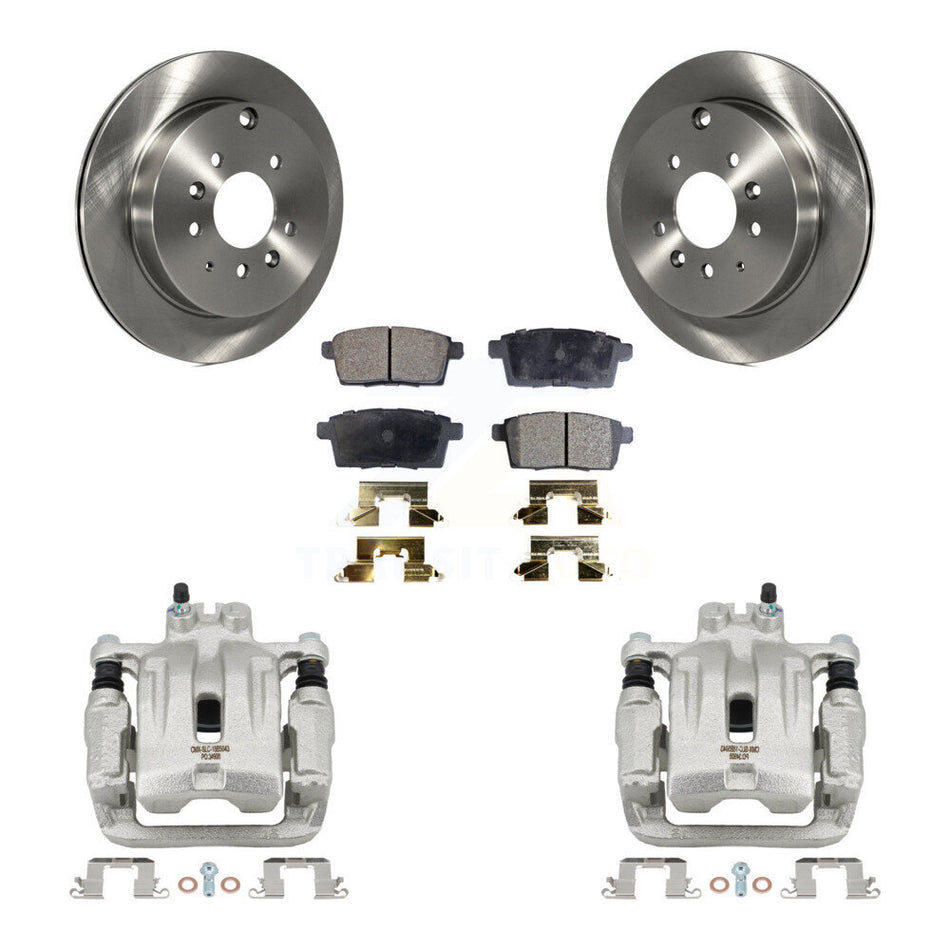 Rear Disc Brake Caliper Rotors And Ceramic Pads Kit For Ford Edge Mazda CX-7 Lincoln MKX KC8-100257T