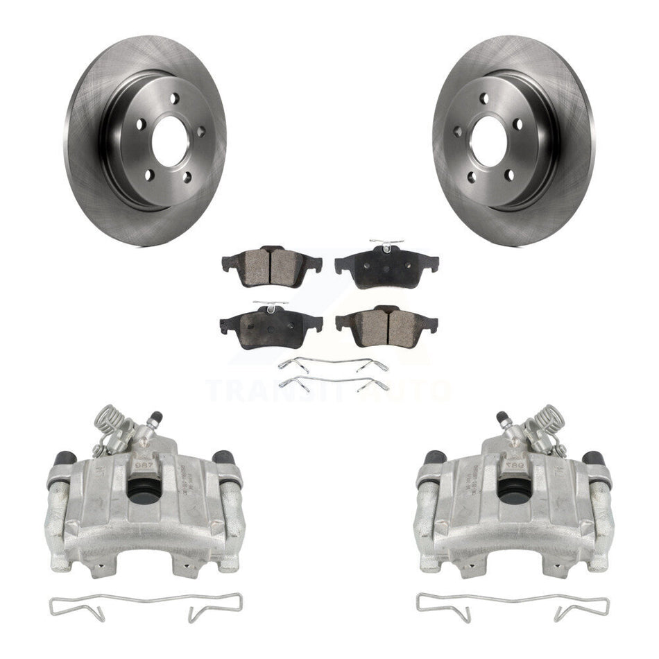 Rear Disc Brake Caliper Rotors And Ceramic Pads Kit For Ford Focus KC8-100259T by Transit Auto