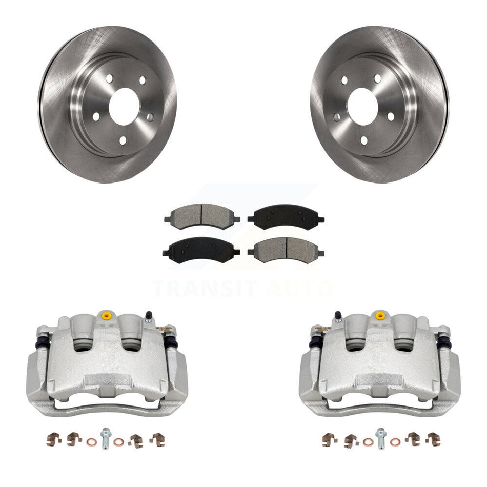 Front Disc Brake Caliper Rotors & Semi-Metallic Pad Kit For Chrysler Aspen Dodge Durango KC8-100260S