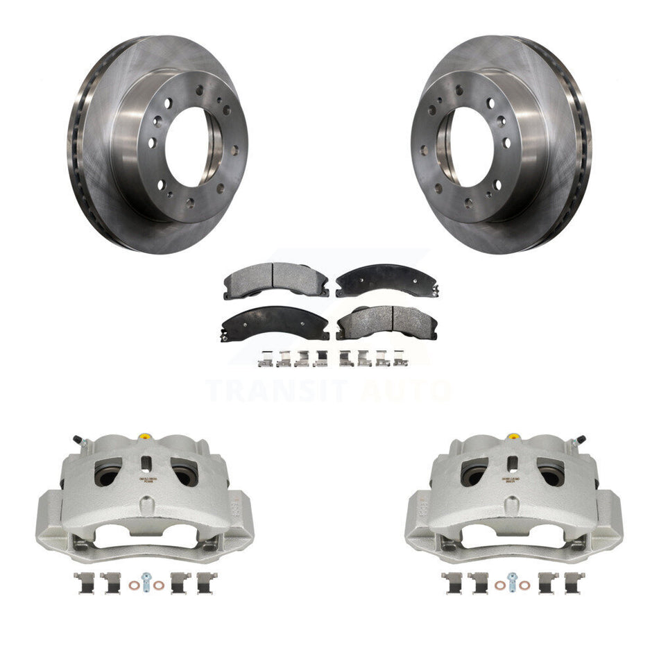 Front Brake Caliper Rotors & Semi-Metallic Pad Kit For GMC Chevrolet Sierra 2500 HD 3500 KC8-100263P