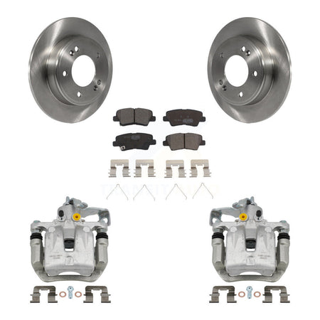 Rear Brake Caliper Rotor & Ceramic Pad Kit For Kia Forte Hyundai Forte5 Veloster Elantra KC8-100263T