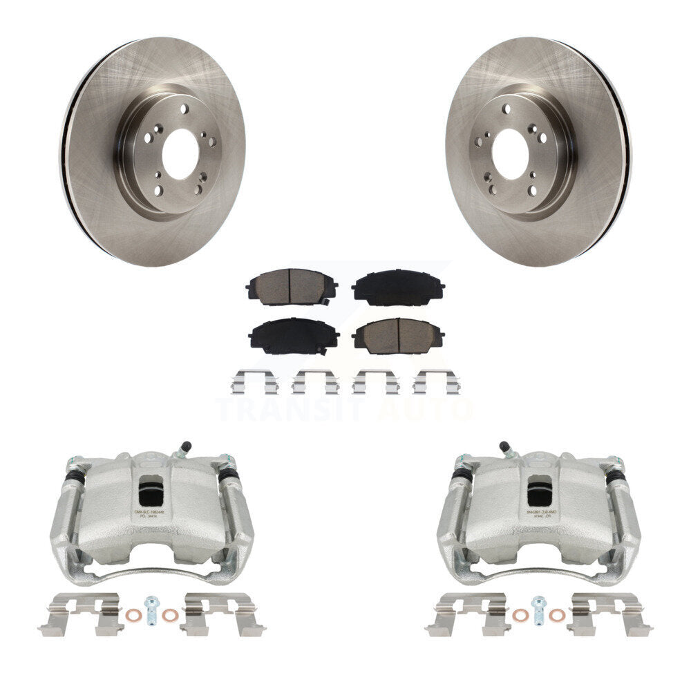 Front Disc Brake Caliper Rotors And Ceramic Pads Kit For 2007-2010 Acura CSX Type-S KC8-100264C by Transit Auto