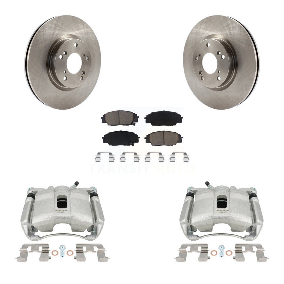 Front Disc Brake Caliper Rotors And Ceramic Pads Kit For 2007-2010 Acura CSX Type-S KC8-100264C