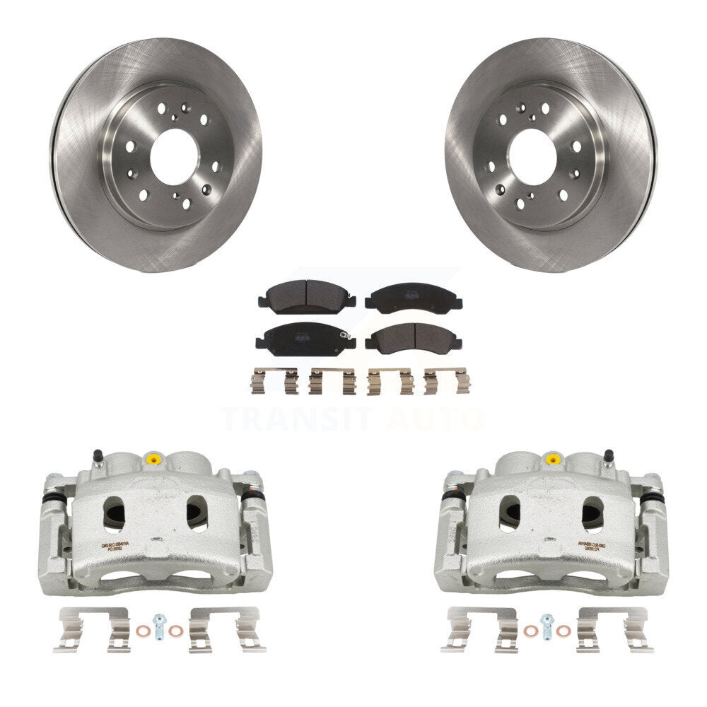Front Brake Caliper Rotors Semi-Metallic Pad Kit For GMC Sierra 1500 Chevrolet Silverado KC8-100265P